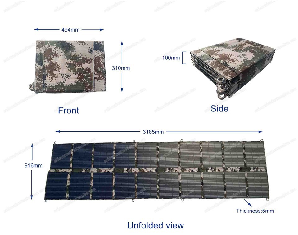 400W Camouflage Back Pack แผงโซลาร์เซลล์